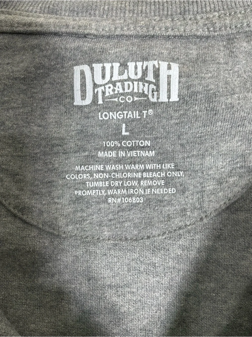 Duluth Trading Co. Longtail Long Sleeve Pullover Henley in Gray - Size Large